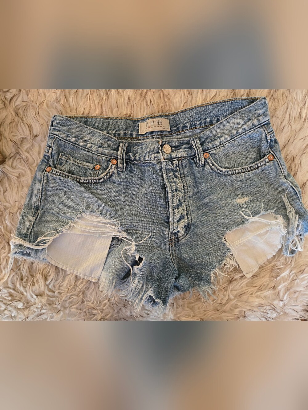 We The Free Light Blue Distressed Boyfriend Jeans